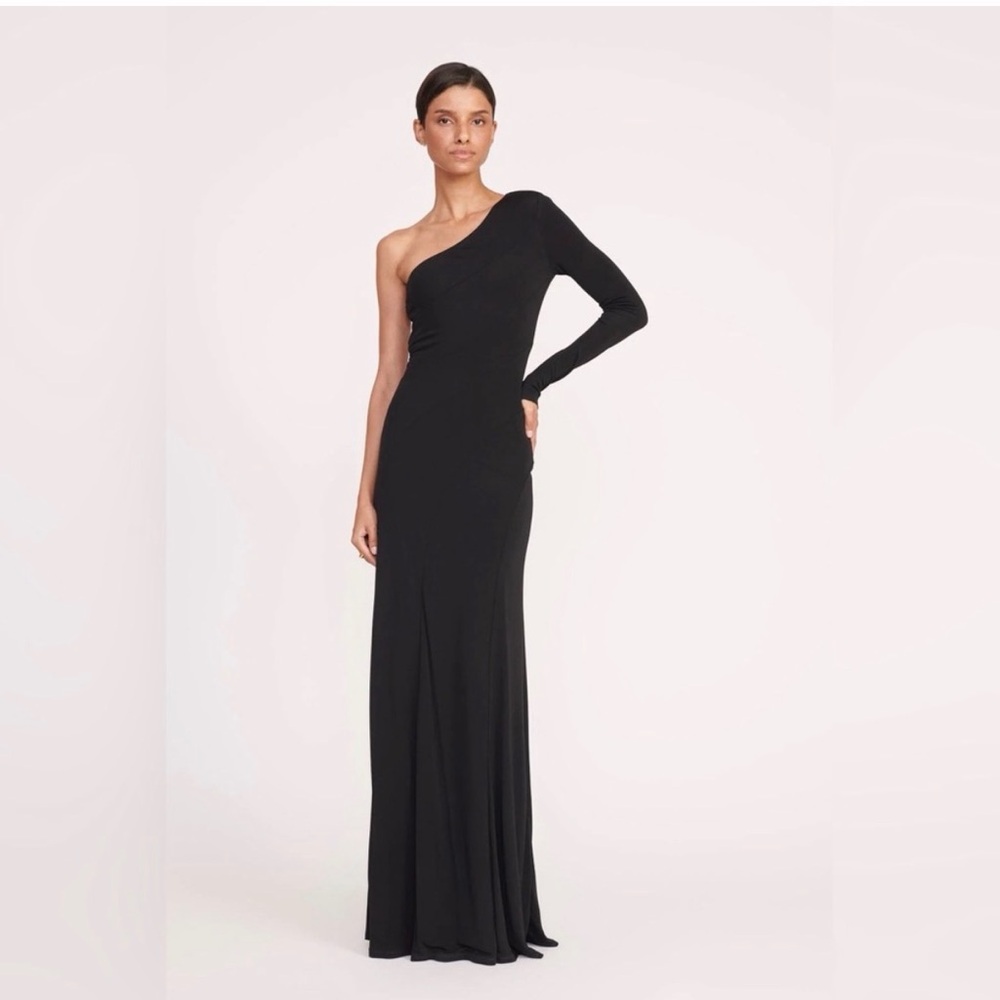 STAUD Serena dress one shoulder black